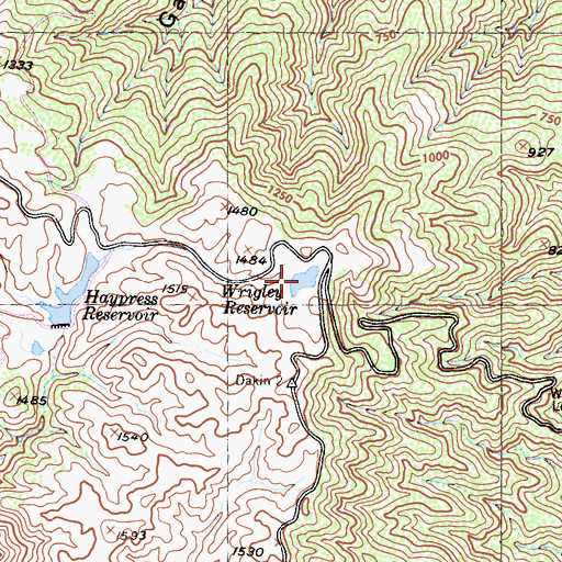 Topographic Map of Wrigley Reservoir, CA