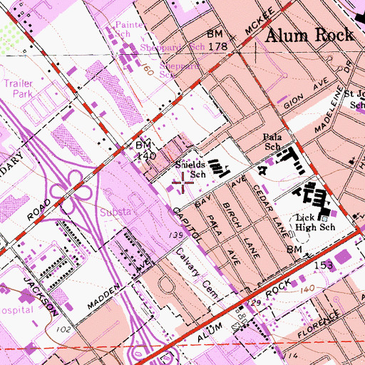 Topographic Map of Foothills Family Learning Center, CA