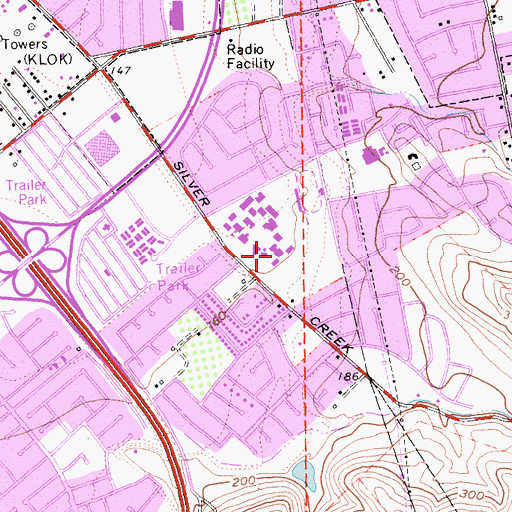 Topographic Map of Silver Creek High School, CA