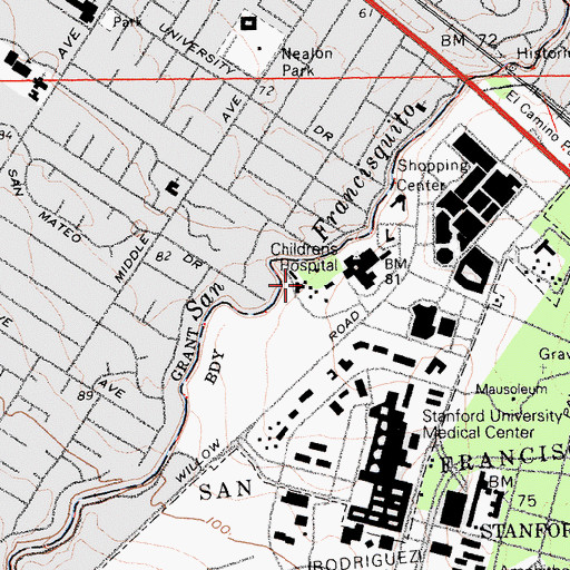 Topographic Map of Esther B Clark School, CA