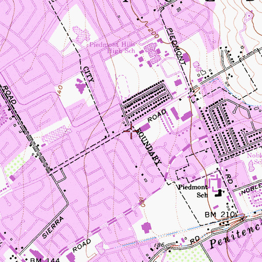 Topographic Map of Saint Victor Elementary School, CA