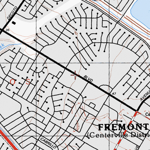Topographic Map of Bethel Christian Academy, CA