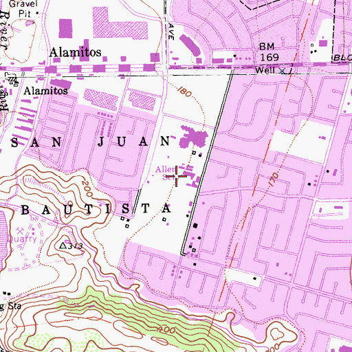 Topographic Map of Liberty Alternative High School, CA