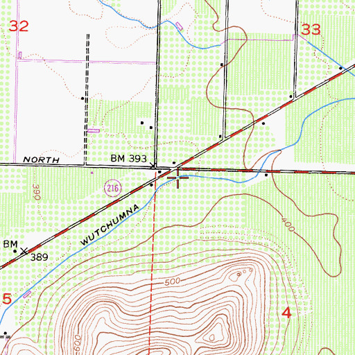 Topographic Map of Wutchumna Ditch, CA