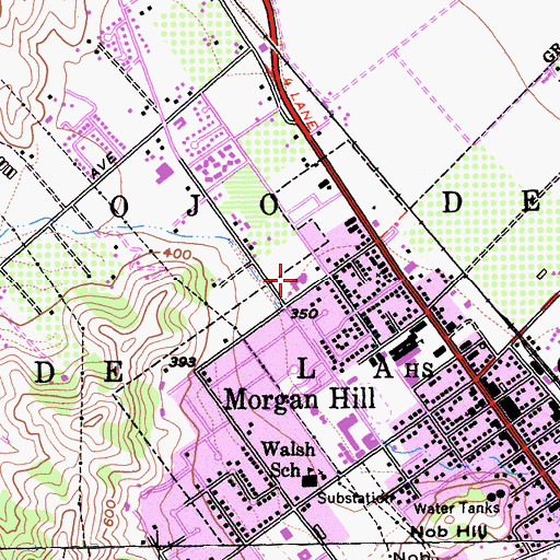 Topographic Map of Crossroads Christian School, CA