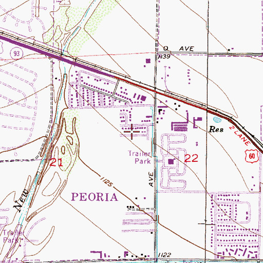 Topographic Map of Villa Vista, AZ