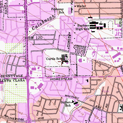 Topographic Map of Delphi Academy San Francisco Bay, CA