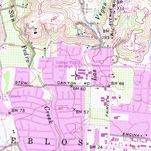 Topographic Map of Santa Barbara Charter School, CA