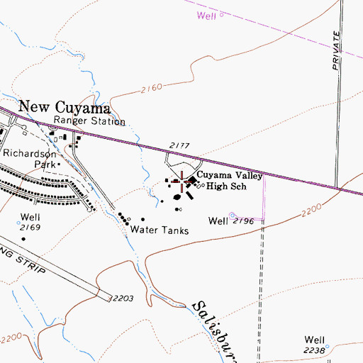 Topographic Map of Sierra Madre Continuation High School, CA