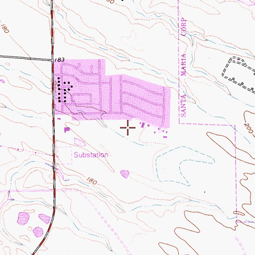 Topographic Map of Arellanes Junior High School, CA
