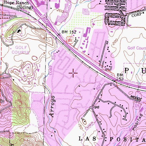 Topographic Map of Providence Lower School Campus, CA