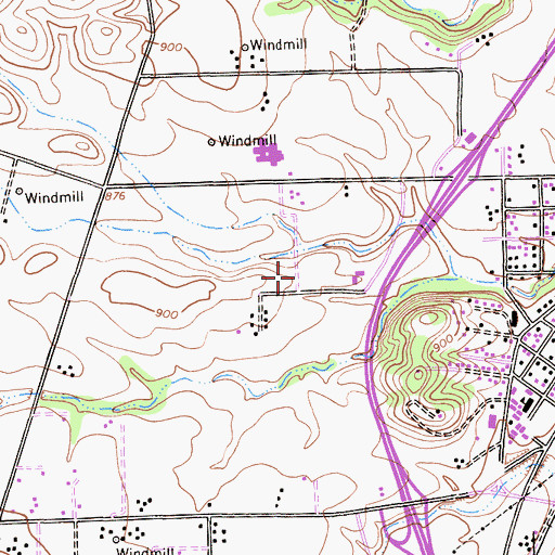 Topographic Map of Templeton Hills Christian School, CA
