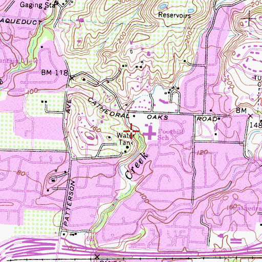 Topographic Map of Goleta Family School, CA