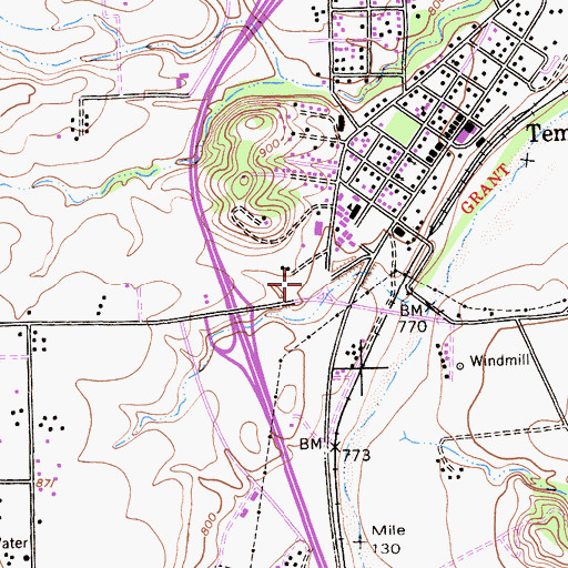 Topographic Map of Templeton Home School, CA