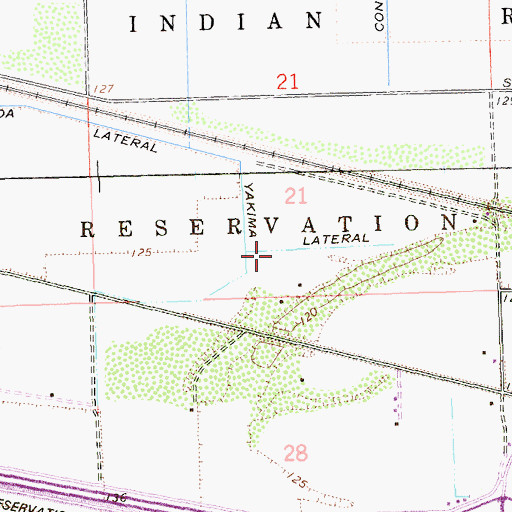 Topographic Map of Yakima Lateral, CA
