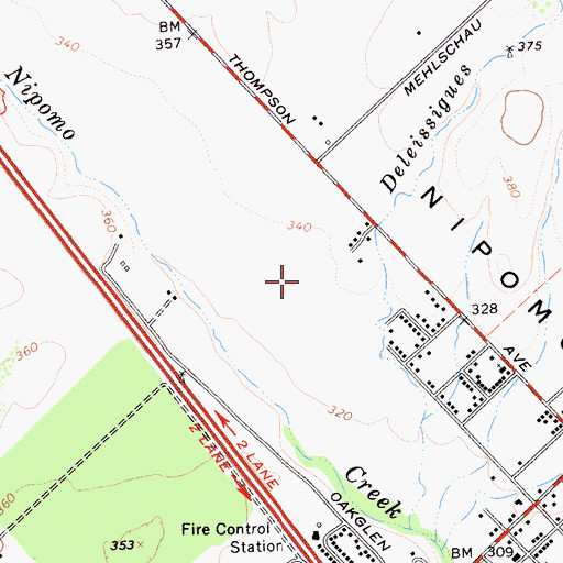 Topographic Map of Nipomo High School, CA