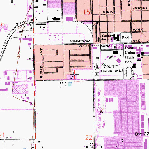 Topographic Map of Sanchez Elementary School, CA
