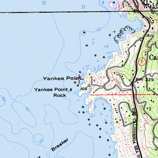 Topographic Map of Yankee Point, CA