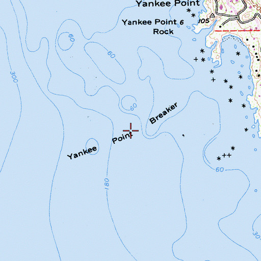 Topographic Map of Yankee Point Breaker, CA