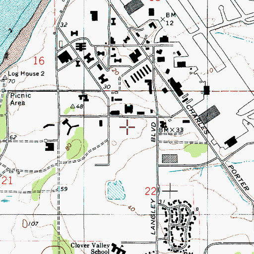 Topographic Map of Brandman University at Whidbey Island, WA