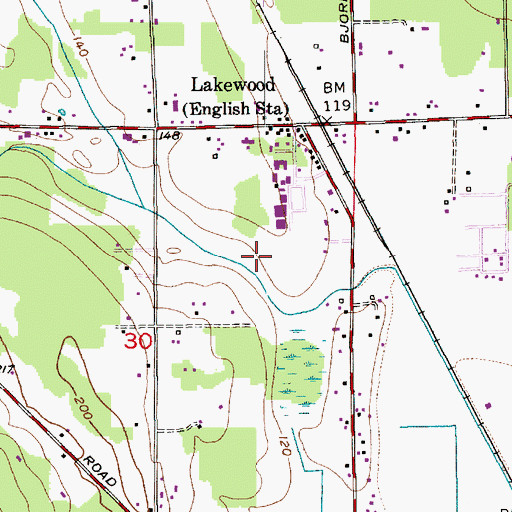 Topographic Map of English Crossing Elementary School, WA