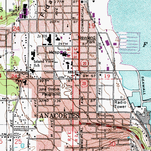 Topographic Map of Learning Opportunity Center, WA