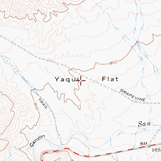 Topographic Map of Yaqui Flat, CA