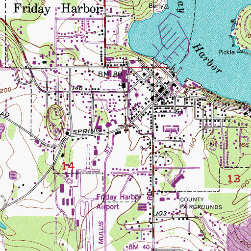 Topographic Map of Spring Street International School, WA