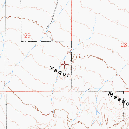 Topographic Map of Yaqui Meadows, CA