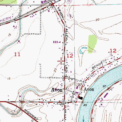 Topographic Map of Floyd Paxton School, WA