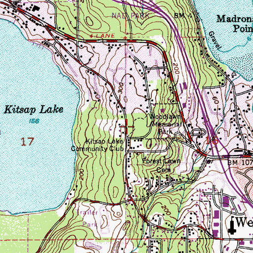 Topographic Map of Kitsap Lake Elementary School, WA