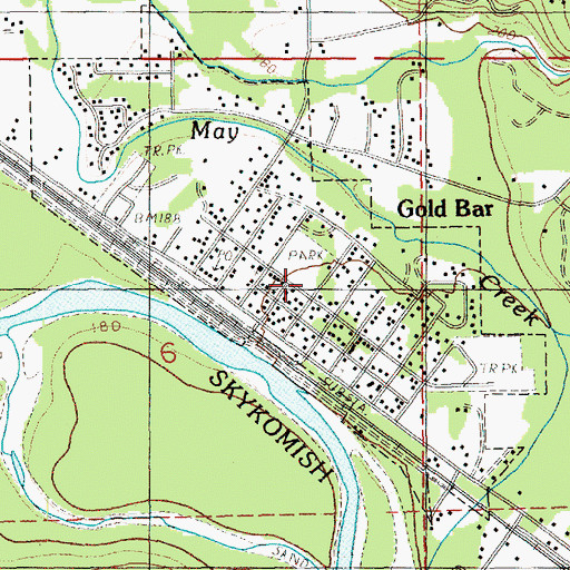 Topographic Map of Gold Bar Elementary School, WA