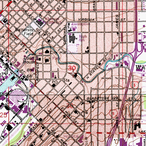 Topographic Map of Explorations Academy, WA