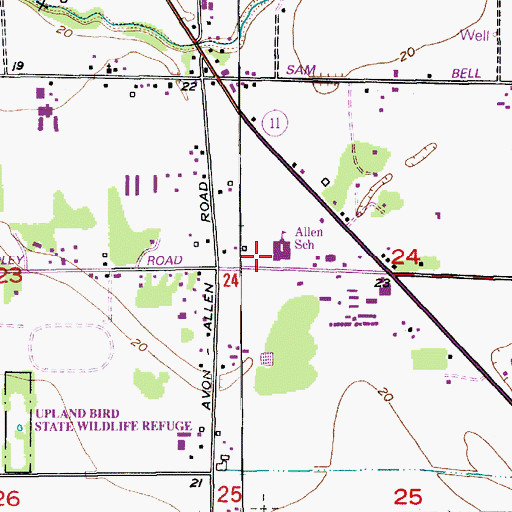 Topographic Map of Allen Elementary School, WA