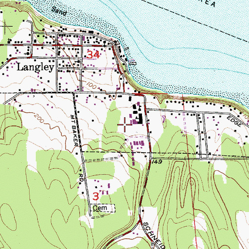 Topographic Map of South Whidbey School District 206 Office, WA