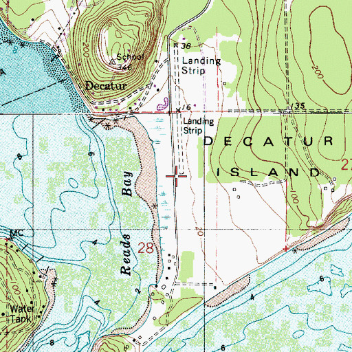 Topographic Map of Decatur Island Schools, WA