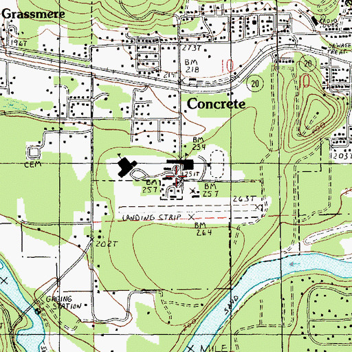 Topographic Map of Concrete Middle School, WA
