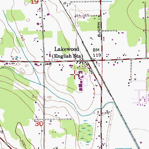 Topographic Map of Lakewood Elementary School, WA
