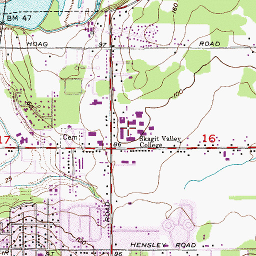Topographic Map of Skagit Valley College, WA