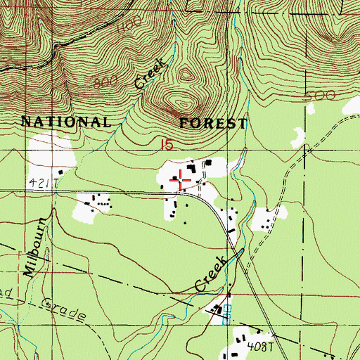 Topographic Map of Lake Quinault High School, WA