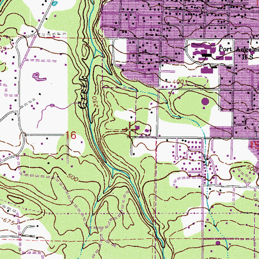 Topographic Map of Olympic Christian School - Junior and Senior High School Campus, WA