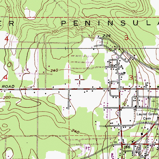 Topographic Map of Olympic Range Carden Academy, WA