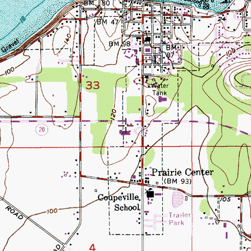 Topographic Map of Coupeville School District 204 Office, WA
