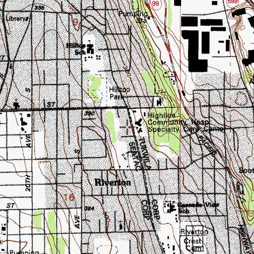 Topographic Map of The Regional Hospital for Respiratory and Complex Care, WA