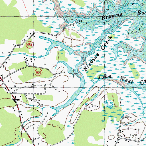 Topographic Map of Belvins Boat Ramp, VA