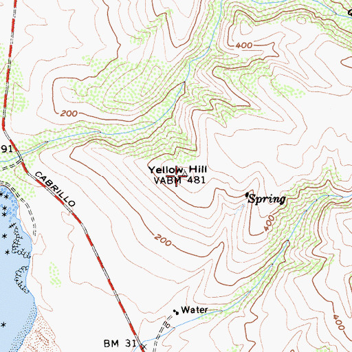Topographic Map of Yellow Hill, CA