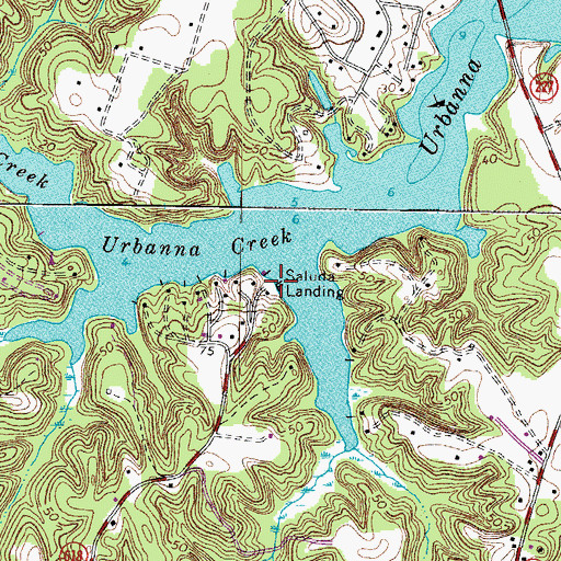 Topographic Map of Saluda Landing Boat Ramp, VA