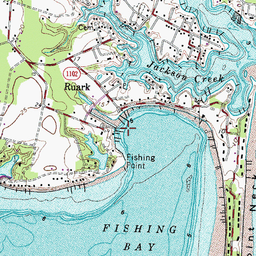 Topographic Map of Fishing Bay Harbor Marina, VA
