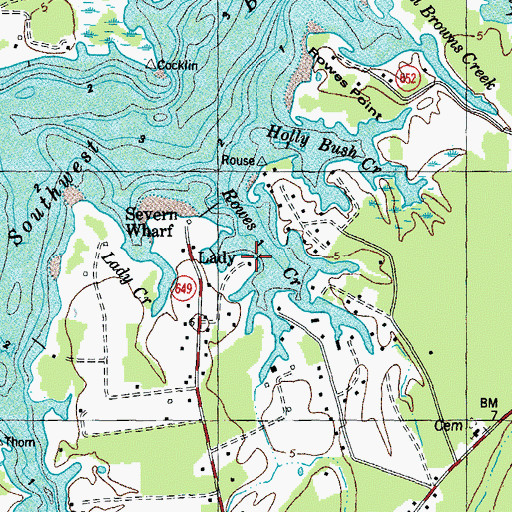 Topographic Map of Holiday Marina, VA