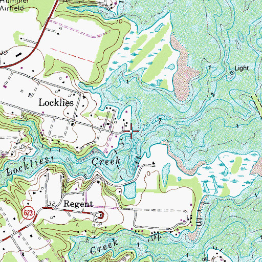 Topographic Map of Locklies Marina, VA